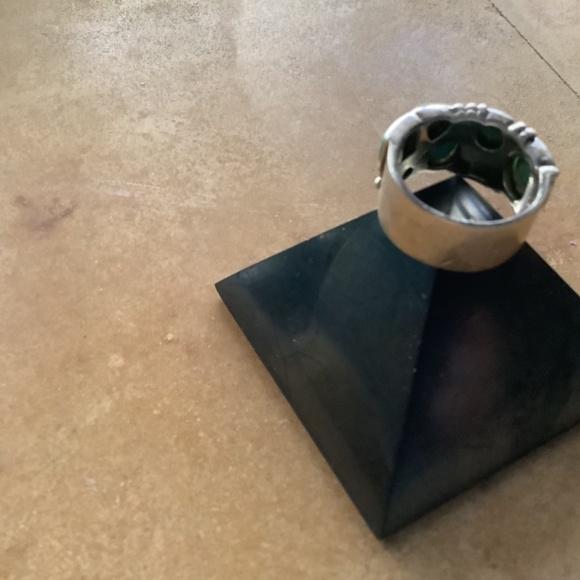 GORGEOUS STERLING SILVER TURQUOISE BAND WITH 7 STONES!! - Picture 5 of 11